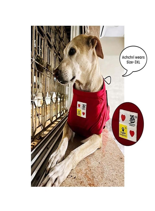 A+A Pets Graphic Printed Mate Premium Tshirt | for Dog, Puppy, and Cat | Round Neck | Breathable Costumes Soft, Light Weight Apparel | 100% Cotton (6XL, Red) - Image 4
